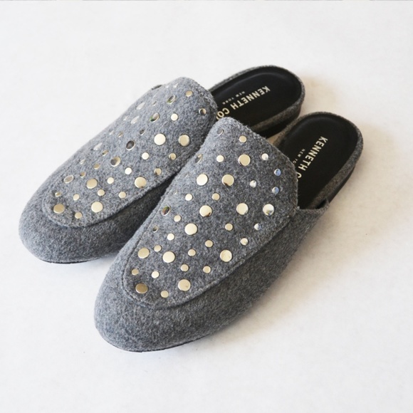 Kenneth Cole Velvet Stud Mules Slip On Shoes Sz 7M - Picture 2 of 8